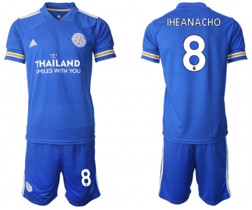 Men 2020-2021 club Leicester City home 8 blue Soccer Jerseys