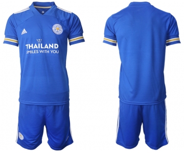 Men 2020-2021 club Leicester City home blank blue Soccer Jerseys