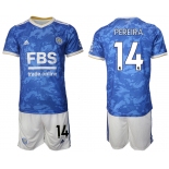 Men 2021-2022 Club Leicester City home blue 14 Adidas Soccer Jersey