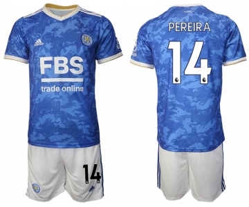 Men 2021-2022 Club Leicester City home blue 14 Adidas Soccer Jersey