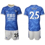 Men 2021-2022 Club Leicester City home blue 25 Adidas Soccer Jersey