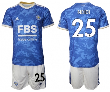 Men 2021-2022 Club Leicester City home blue 25 Adidas Soccer Jersey