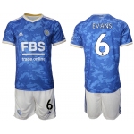 Men 2021-2022 Club Leicester City home blue 6 Adidas Soccer Jersey