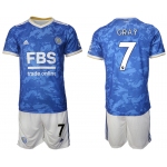Men 2021-2022 Club Leicester City home blue 7 Adidas Soccer Jersey