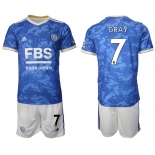Men 2021-2022 Club Leicester City home blue 7 Adidas Soccer Jersey