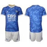 Men 2021-2022 Club Leicester City home blue blank Adidas Soccer Jersey
