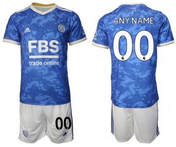 Men 2021-2022 Club Leicester City home blue customized Adidas Soccer Jersey