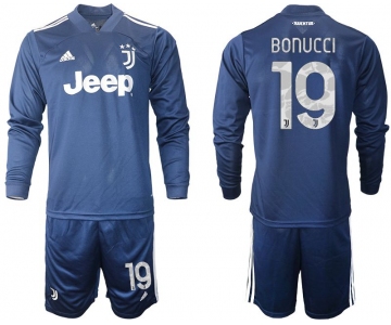 Men 2020-2021 club Juventus away long sleeves 19 blue Soccer Jerseys