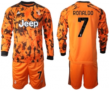 Men 2020-2021 club Juventus away long sleeves 7 orange Soccer Jerseys