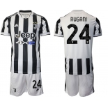 Men 2021-2022 Club Juventus home white 24 Adidas Soccer Jerseys