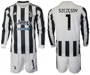 Men 2021-2022 Club Juventus home white Long Sleeve 1 Adidas Soccer Jersey