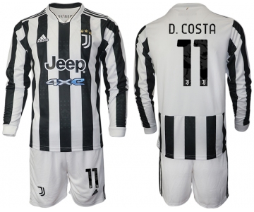 Men 2021-2022 Club Juventus home white Long Sleeve 11 Adidas Soccer Jersey