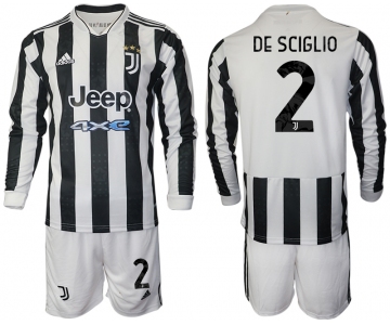 Men 2021-2022 Club Juventus home white Long Sleeve 2 Adidas Soccer Jersey