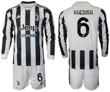 Men 2021-2022 Club Juventus home white Long Sleeve 6 Adidas Soccer Jersey