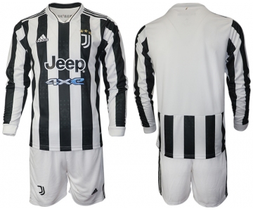Men 2021-2022 Club Juventus home white Long Sleeve blank Adidas Soccer Jersey