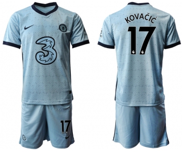 Men 2020-2021 club Chelsea away Light blue 17 Soccer Jerseys