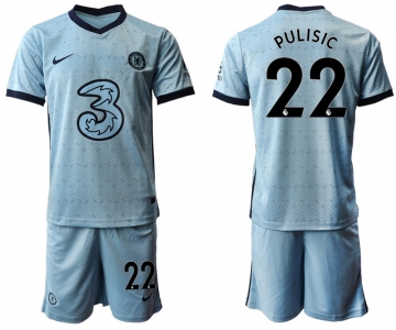 Men 2020-2021 club Chelsea away Light blue 22 Soccer Jerseys