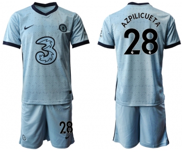 Men 2020-2021 club Chelsea away Light blue 28 Soccer Jerseys