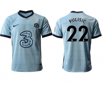 Men 2020-2021 club Chelsea away aaa version 22 Light blue Soccer Jerseys
