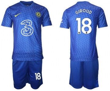 Men 2021-2022 Club Chelsea FC home blue 18 Nike Soccer Jersey