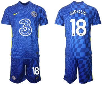 Men 2021-2022 Club Chelsea FC home blue 18 Nike Soccer Jerseys