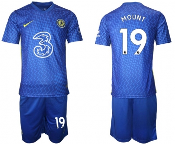 Men 2021-2022 Club Chelsea FC home blue 19 Nike Soccer Jersey