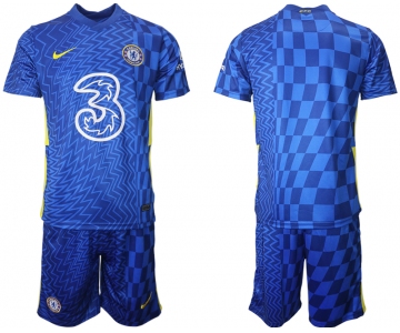 Men 2021-2022 Club Chelsea FC home blue blank Nike Soccer Jerseys