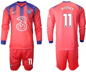 Men 2021 Chelsea away Long sleeve 11 soccer jerseys