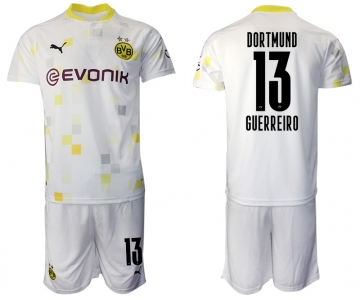 Men 2020-2021 club Borussia Dortmund Second away 13 white Soccer Jerseys