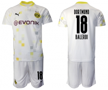 Men 2020-2021 club Borussia Dortmund Second away 18 white Soccer Jerseys