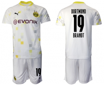 Men 2020-2021 club Borussia Dortmund Second away 19 white Soccer Jerseys