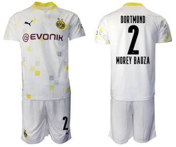 Men 2020-2021 club Borussia Dortmund Second away 2 white Soccer Jerseys