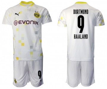 Men 2020-2021 club Borussia Dortmund Second away 9 white Soccer Jerseys