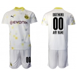 Men 2020-2021 club Borussia Dortmund Second away customized white Soccer Jerseys