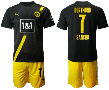 Men 2020-2021 club Borussia Dortmund away 7 black Soccer Jerseys