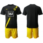 Men 2020-2021 club Borussia Dortmund away blank black Soccer Jerseys
