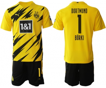 Men 2020-2021 club Borussia Dortmund home 1 yellow Soccer Jerseys