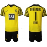 Men 2021-2022 Club Borussia Dortmund home 1 yellow Soccer Jersey