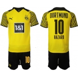 Men 2021-2022 Club Borussia Dortmund home 10 yellow Soccer Jersey