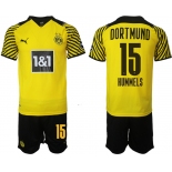 Men 2021-2022 Club Borussia Dortmund home 15 yellow Soccer Jersey