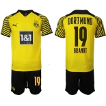 Men 2021-2022 Club Borussia Dortmund home 19 yellow Soccer Jersey