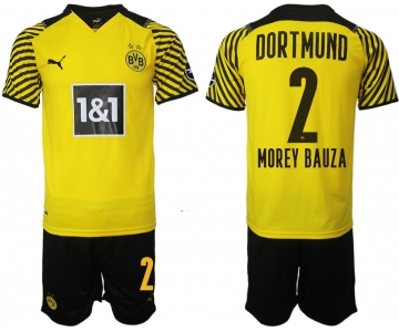 Men 2021-2022 Club Borussia Dortmund home 2 yellow Soccer Jersey