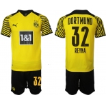 Men 2021-2022 Club Borussia Dortmund home 32 yellow Soccer Jersey