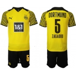 Men 2021-2022 Club Borussia Dortmund home 5 yellow Soccer Jersey