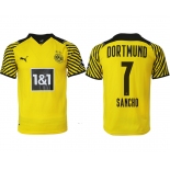 Men 2021-2022 Club Borussia Dortmund home yellow aaa version 7 Soccer Jersey