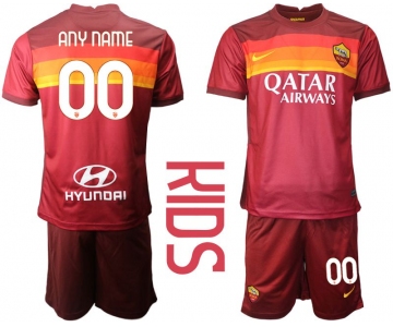 Youth 2020-2021 club AS Roma home customized red Soccer Jerseys
