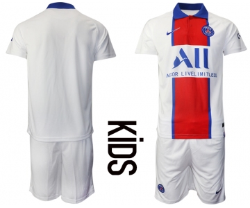 Youth 2020-2021 club Paris St German away blank white Soccer Jerseys