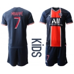 Youth 2020-2021 club Paris St German home 7 blue Soccer Jerseys