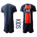 Youth 2020-2021 club Paris St German home blank blue Soccer Jerseys
