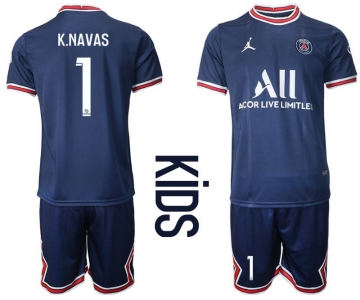 Youth 2021-2022 Club Paris St German home blue 1 Soccer Jersey